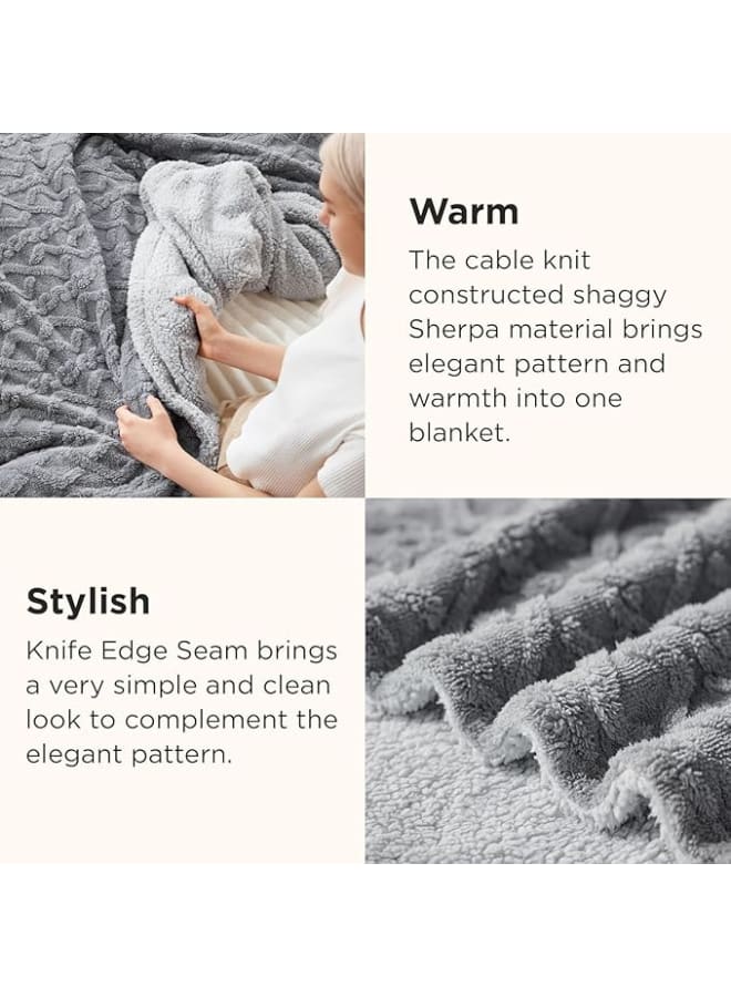 Moro Moro Moru Sherpa Fleece Blanket 3 - Warm and Soft Jacquard Blanket for Bed Sofa Twin Size 150x200cm - Image 4